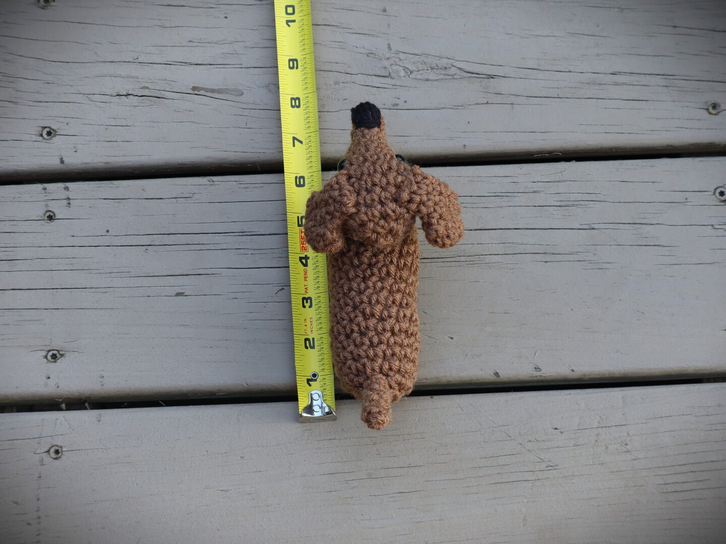 Crochet Dachshund Car Charm Rear View Mirror Hanger Amigurumi - Main Image