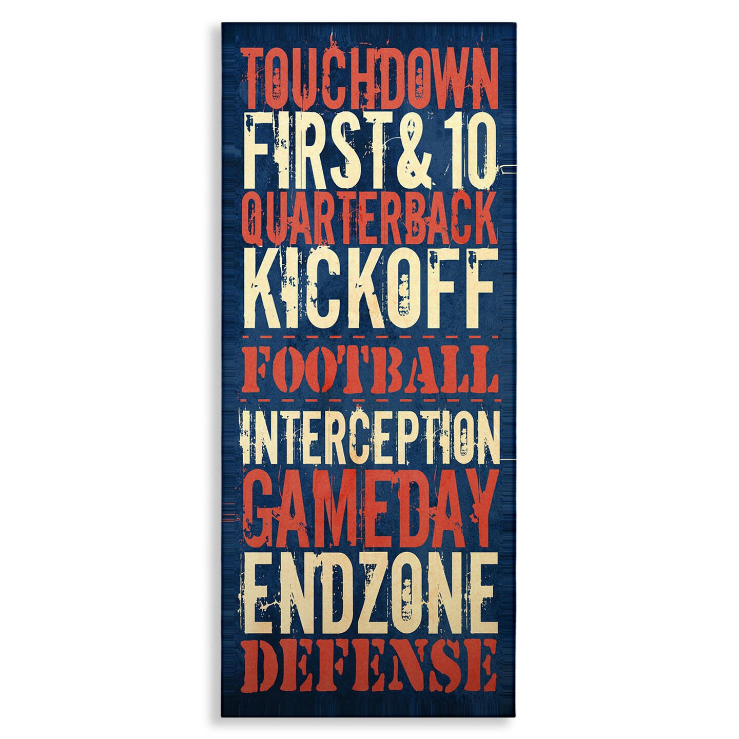 Stupell Industries Rustic Football Phrases Canvas Wall Art