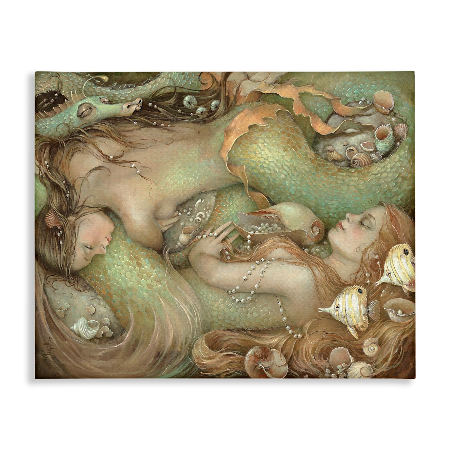 Stupell Industries Two Mermaids Underwater Canvas Wall Art