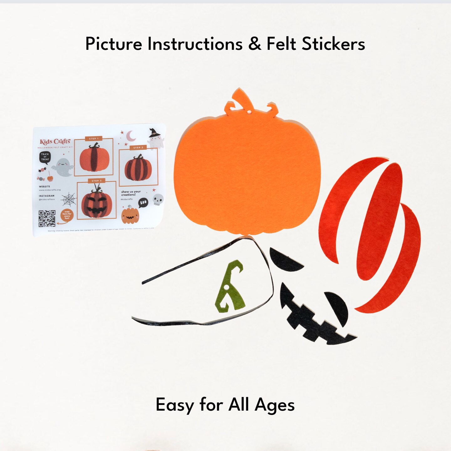 Halloween Crafts for Kids Classroom Easy Halloween Party Activity 5 Minute Halloween Craft Kit DIY Felt Halloween Craft Supplies
