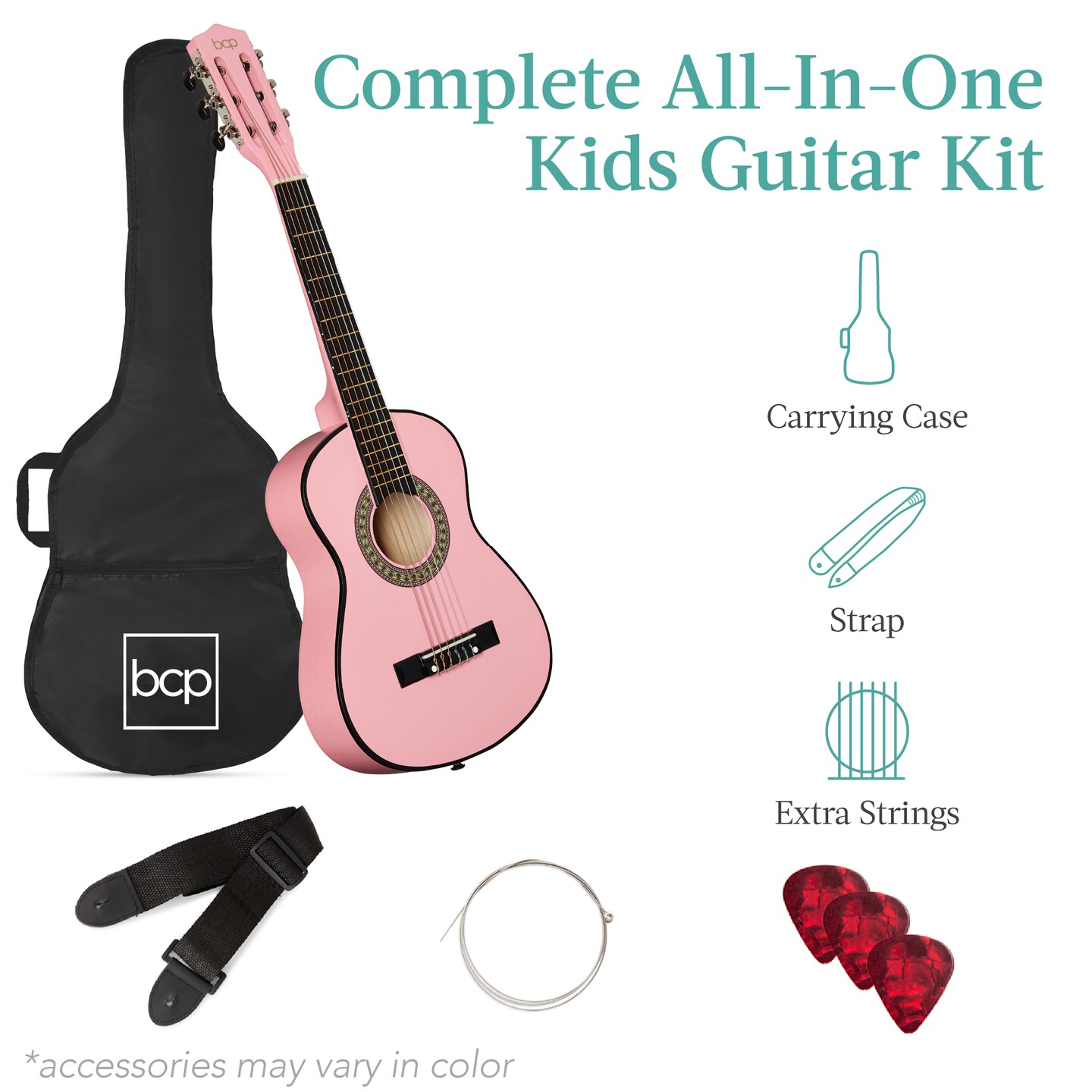 Best Choice Products 30in Kids Acoustic Guitar Beginner Starter Kit with Strap, Case, Strings