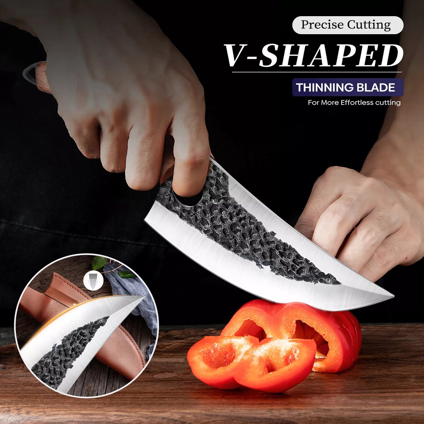 Kitcheniva Boning Knife Handmade with Leather Sheath