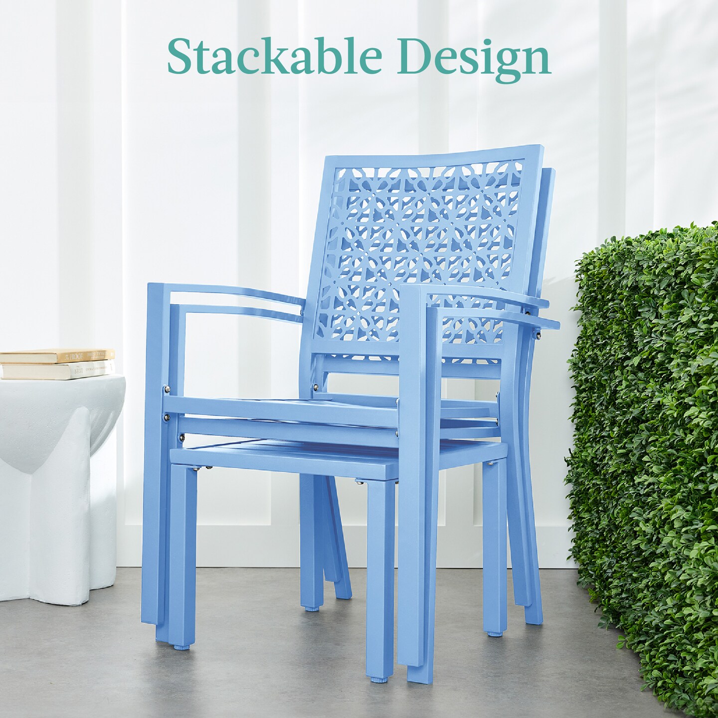 Best Choice Products 3-Piece Stackable Patio Bistro Set, Outdoor Chat Furniture w/ 2 Chairs, Table