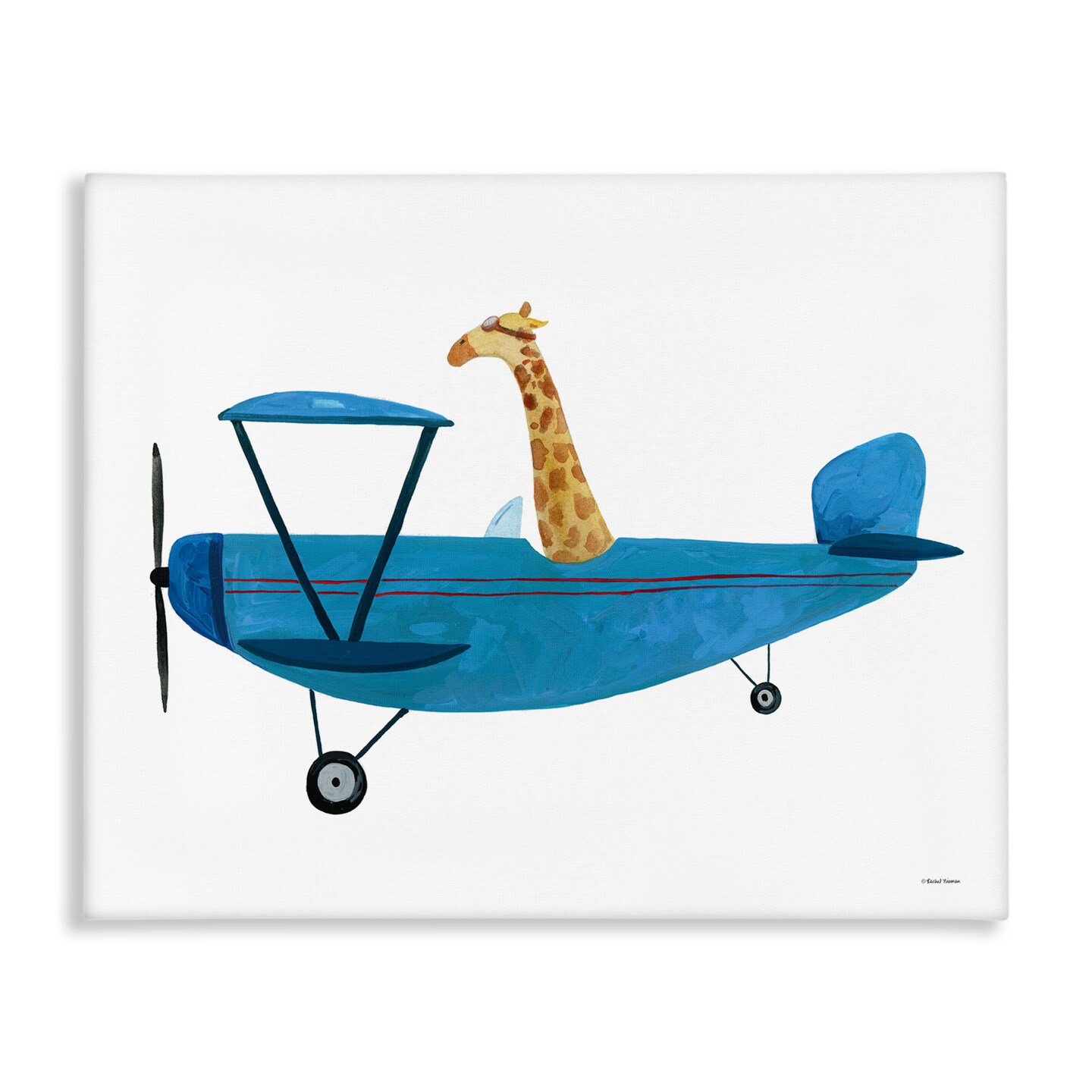 Stupell Industries Giraffe Pilot in Airplane Canvas Wall Art