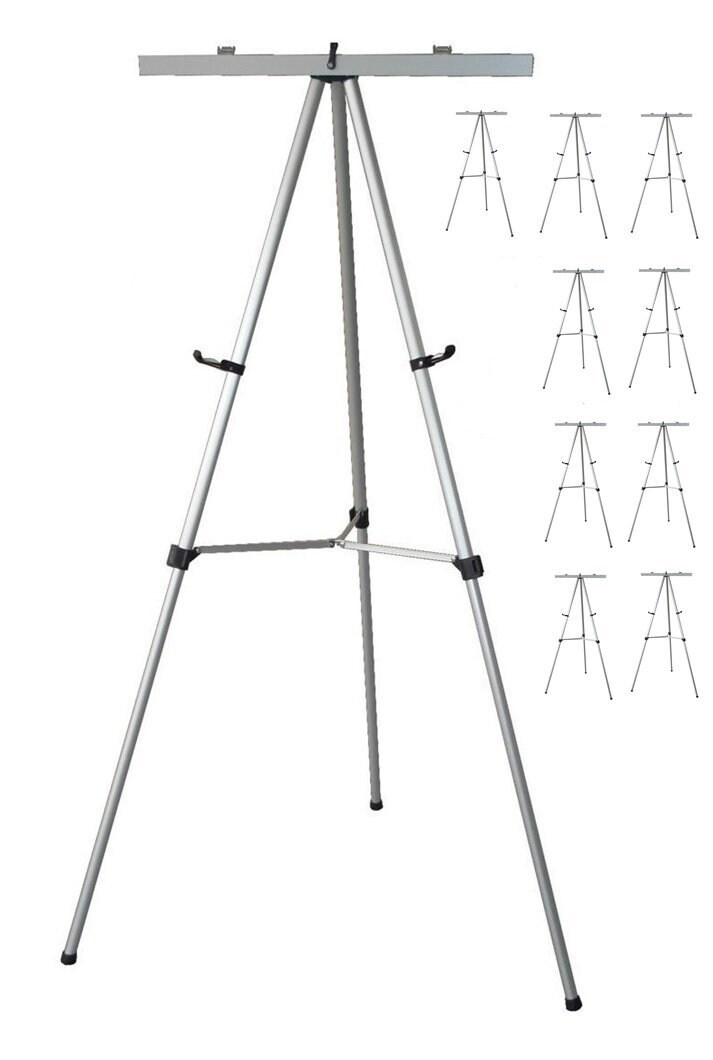 Audio-Visual Direct Lightweight Aluminum Flip-Chart Presentation Easel, 70 Inches, Silver