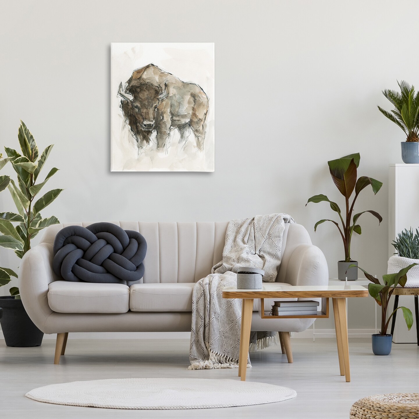 Stupell Industries Western American Buffalo Canvas Wall Art