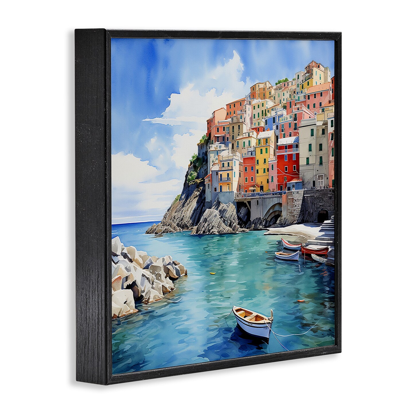 Stupell Industries Cinque Terre Port Framed Giclee Art