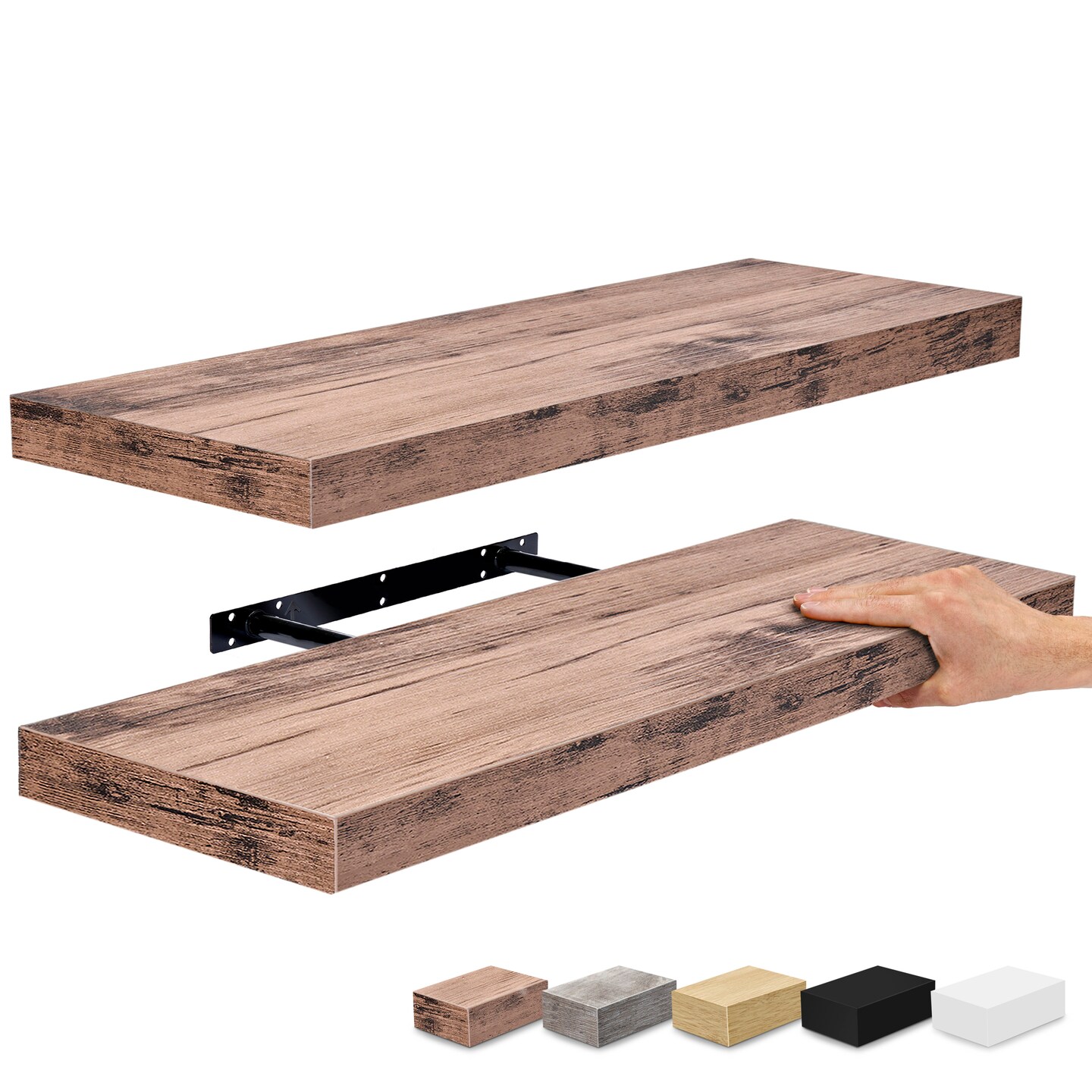 Sorbus Floating Shelves, 24 x 9 Inch Wall Mounted Wall Shelves 2 Pack for Bedroom, Kitchen, Living Room, Bathroom, and Over the Toilet