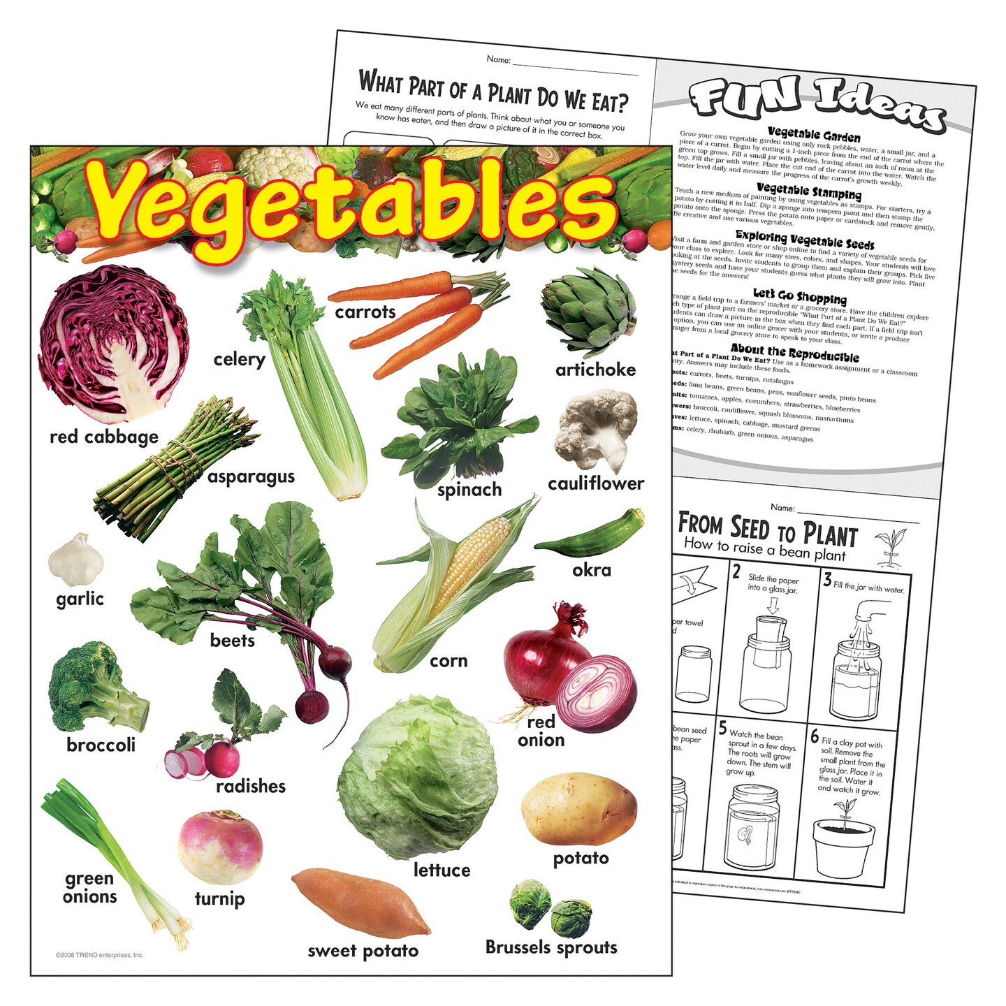 Vegetables Learning Chart, 17&#x22; x 22&#x22;