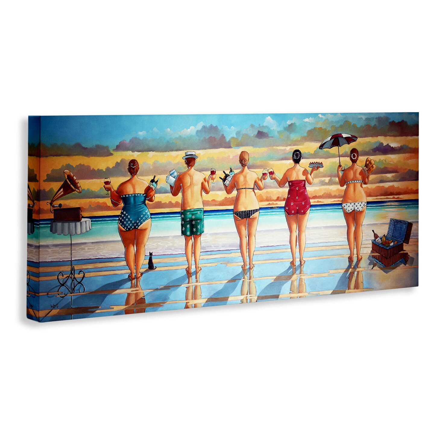 Stupell Industries Beach Friends Coastal Summer Fun Canvas Wall Art