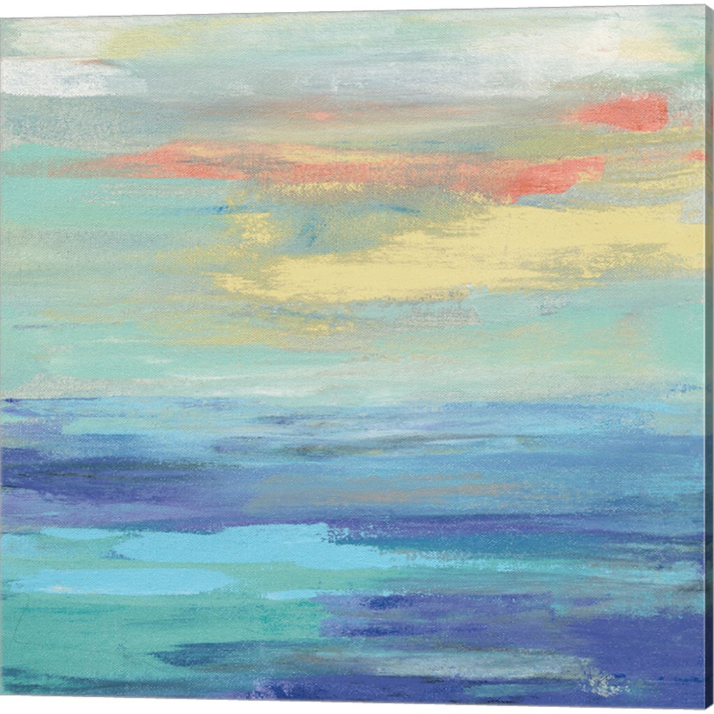 Sunset Beach Bright by Silvia Vassileva 14" x 14" Canvas Wall Art (Set of 2)