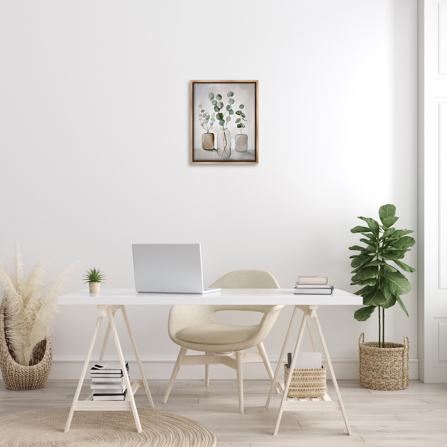 Stupell Industries Eucalyptus Still Life Framed Floater Canvas Wall Art