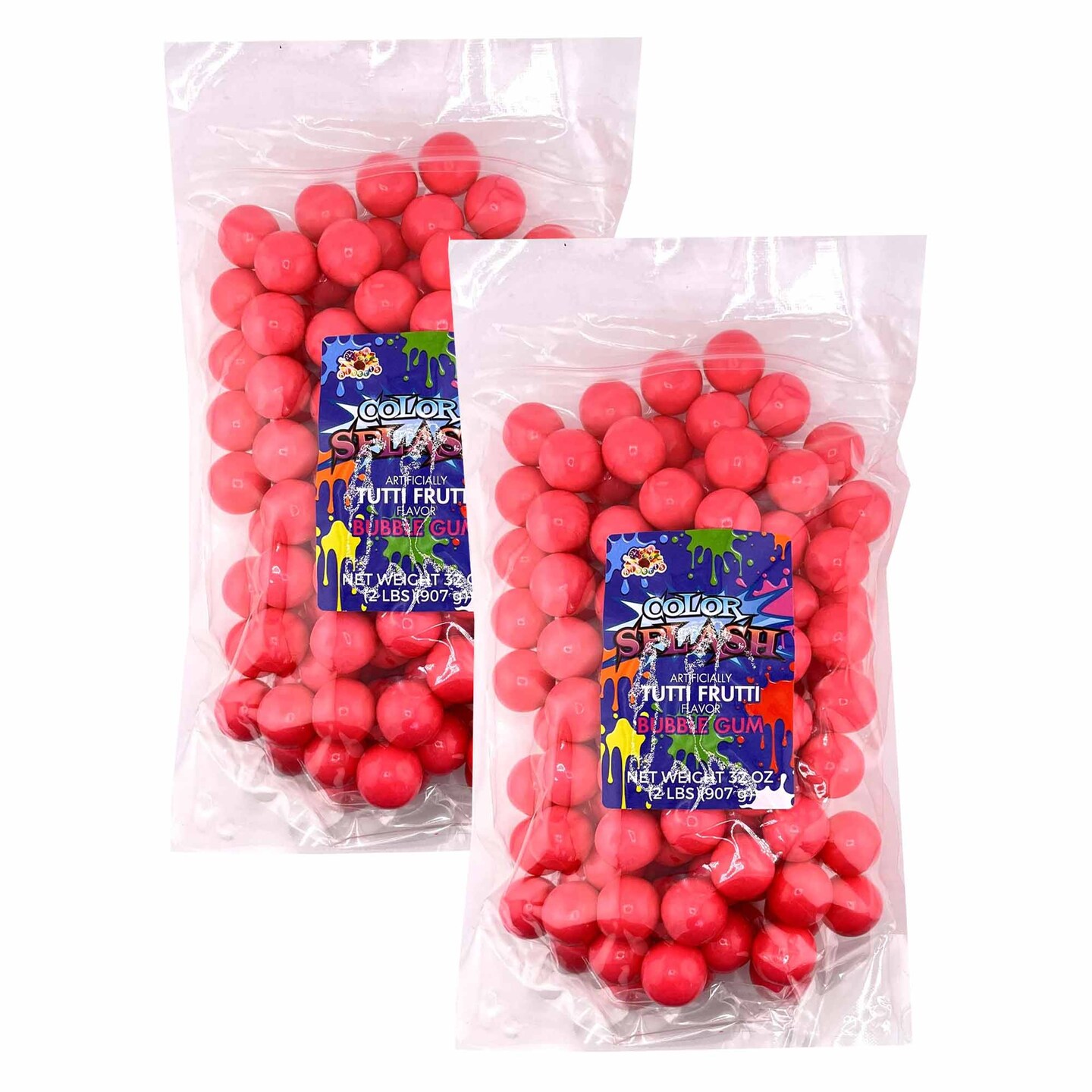 Splash 1&#x22; Gumballs Bright Pink 2Lbs