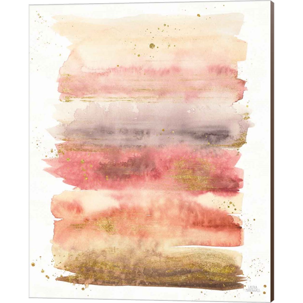 Desert Blooms Abstract by Laura Marshall 12" x 15" Canvas Wall Art (Set of 2)