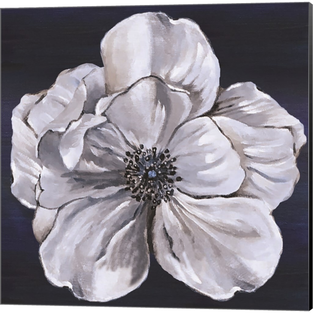 Blue & White Floral by Lee C 14" x 14" Canvas Wall Art (Set of 2)