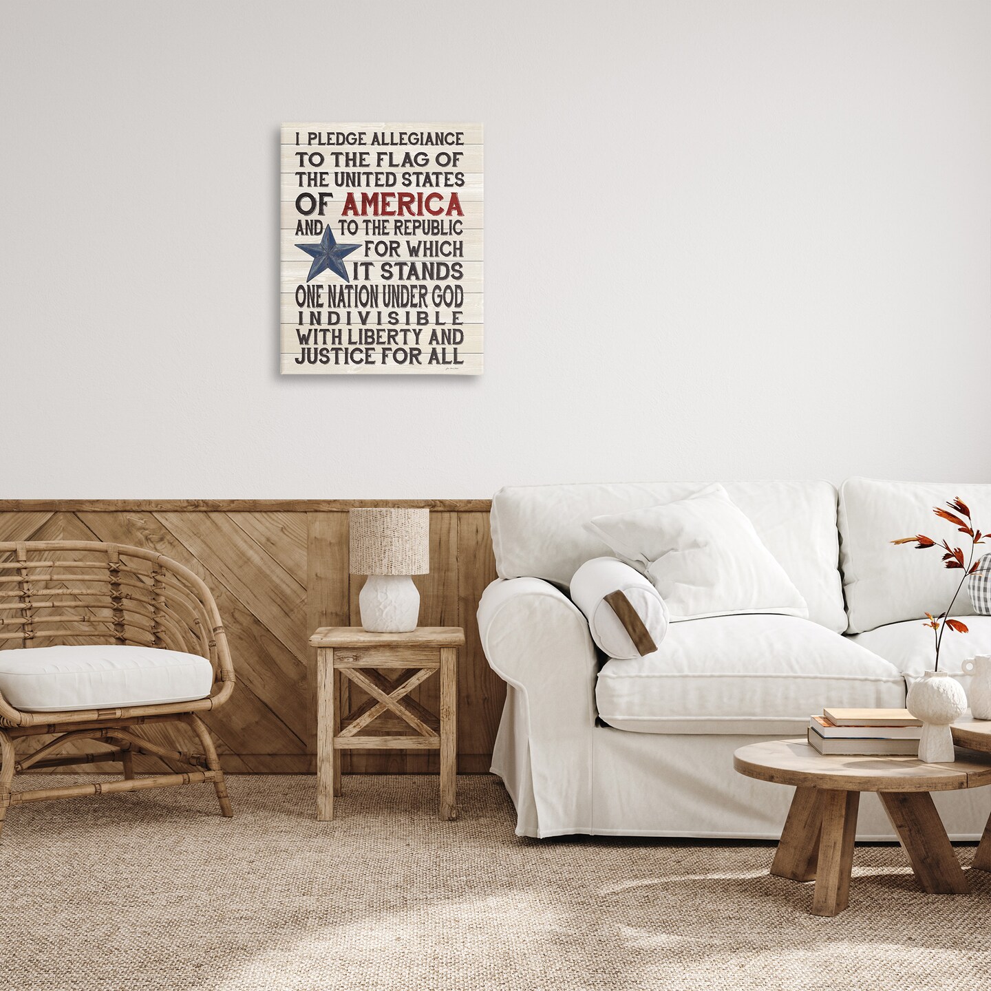 Stupell Industries Pledge of Allegiance Patriotic Canvas Wall Art