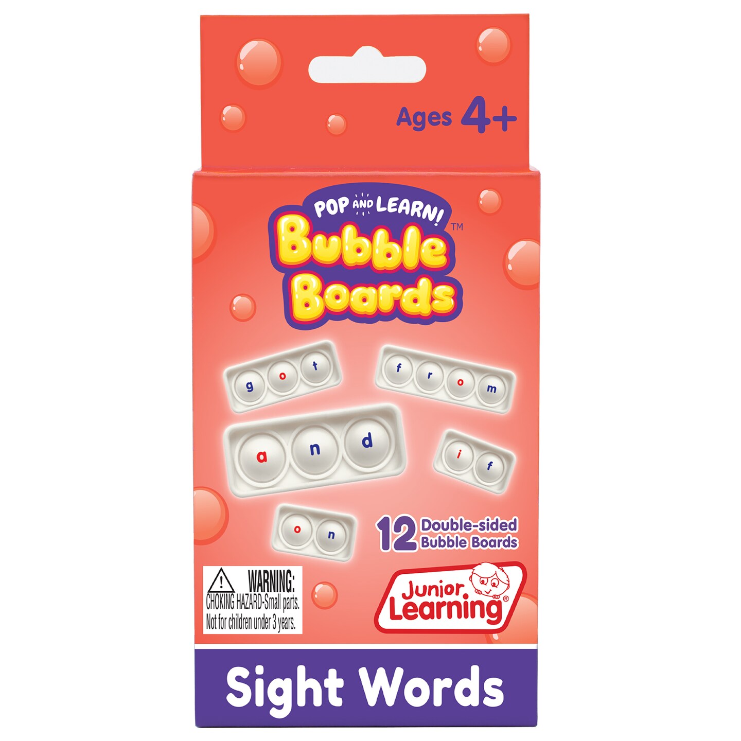 Sight Word Bubble Boards: Junior Learning Pop and Learn Game, Enjoy popping beginning, middle, and final sounds, Language art and Sensory Learning, with 24 most common Sight Words