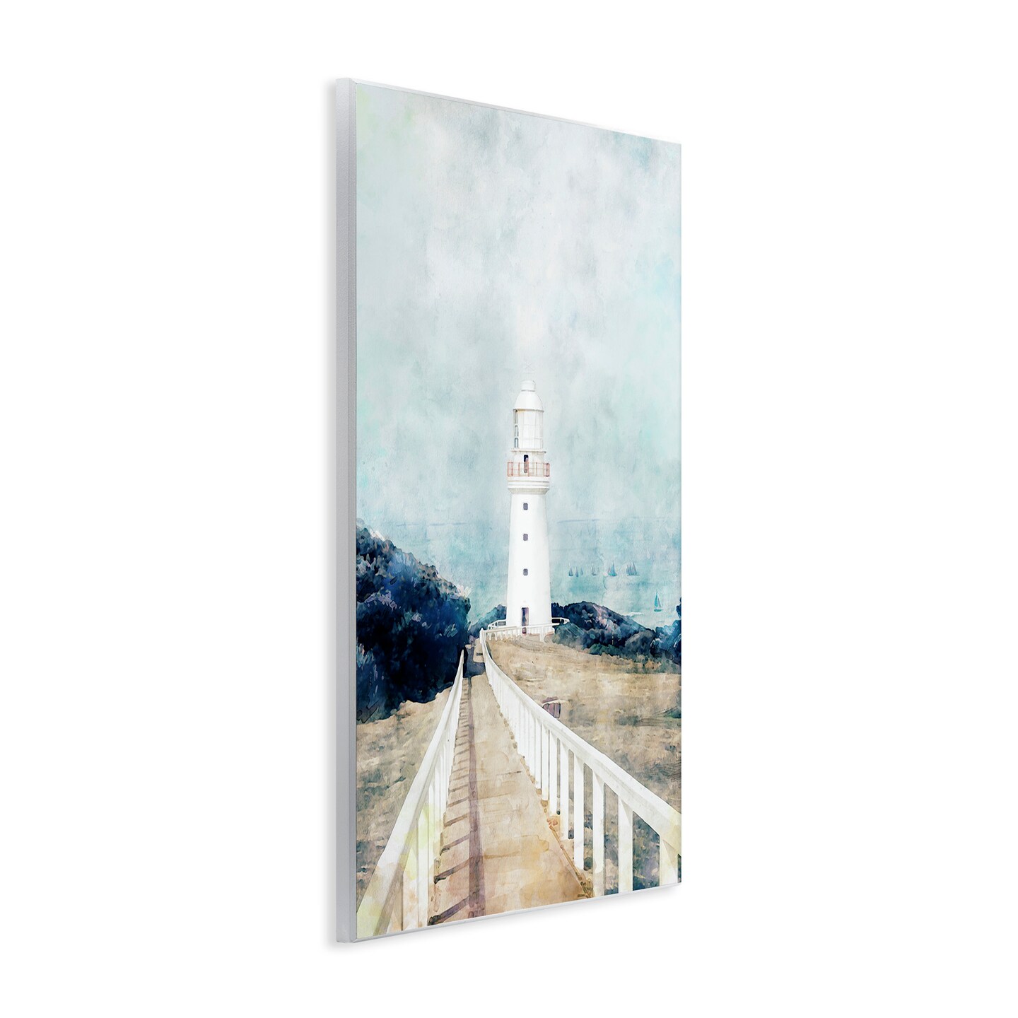 Stupell Industries White Lighthouse &#x26; Rustic Boardwalk Wall Plaque Art