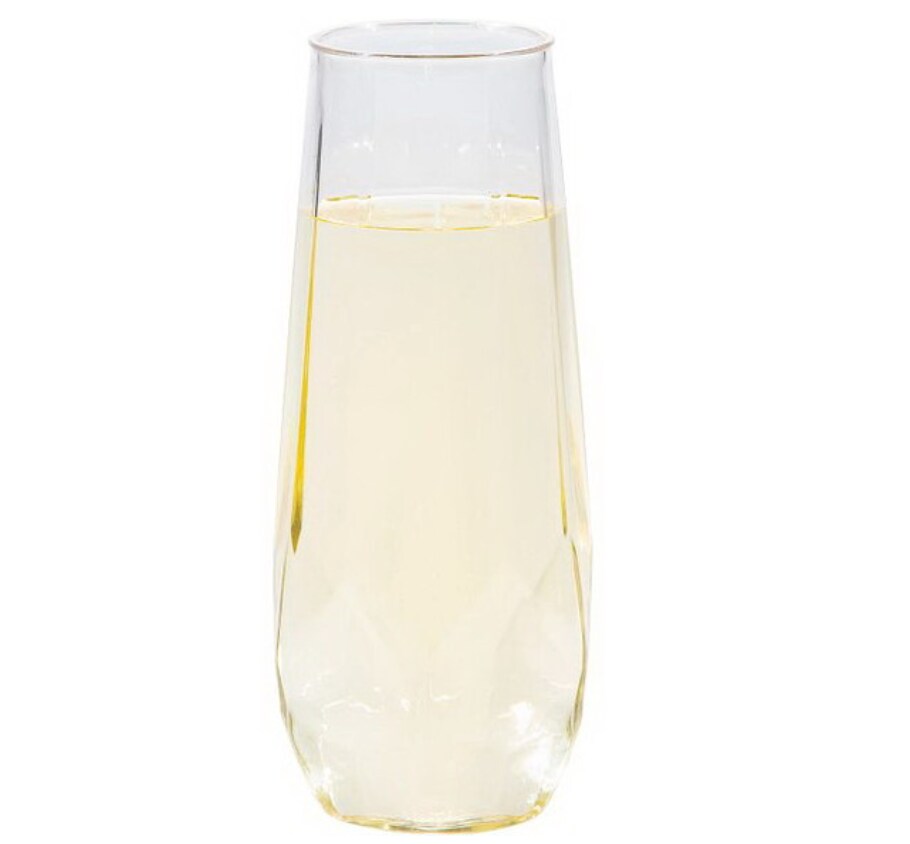 Plastic Fractal Stemless Champagne Flutes - 9oz, Reusable