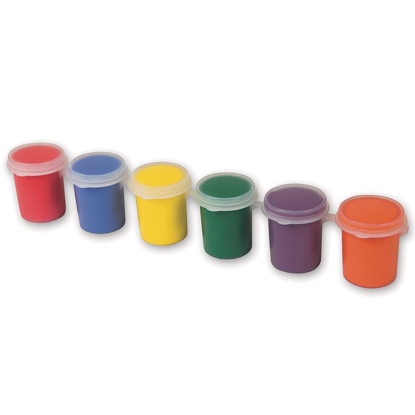 S&S Worldwide Color Splash! 6-Color Tempera Paint Strips, Incl: Red, Blue, Yellow, Orange, Green, Purple, Snap-Fit Flip-Top Lids, Fast-Drying, Water Cleanup, Big 0.7-oz. Pots, Non-Toxic, 12 Strips