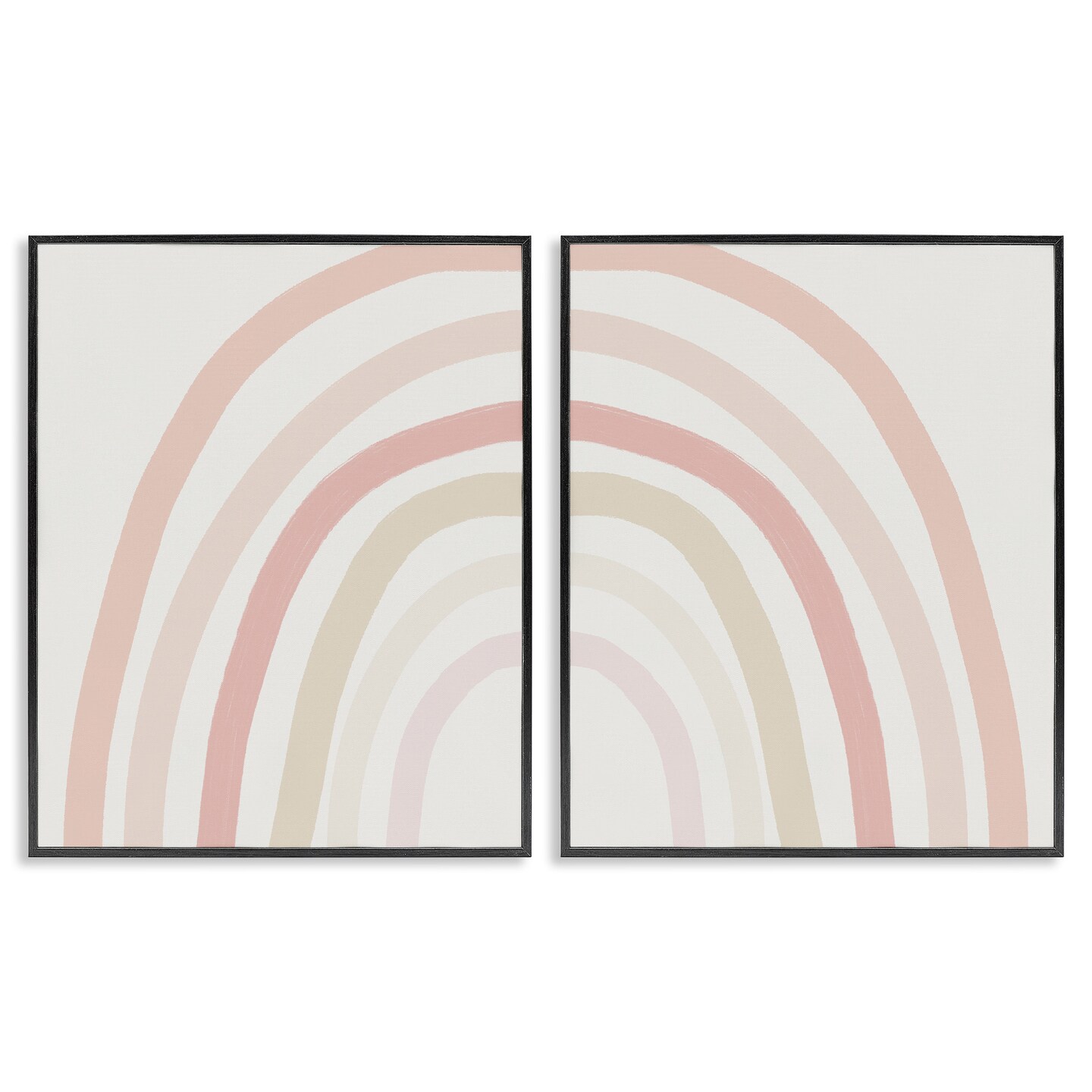 Stupell Industries Children's Soft Pastel Rainbow Shape Framed Giclee Art