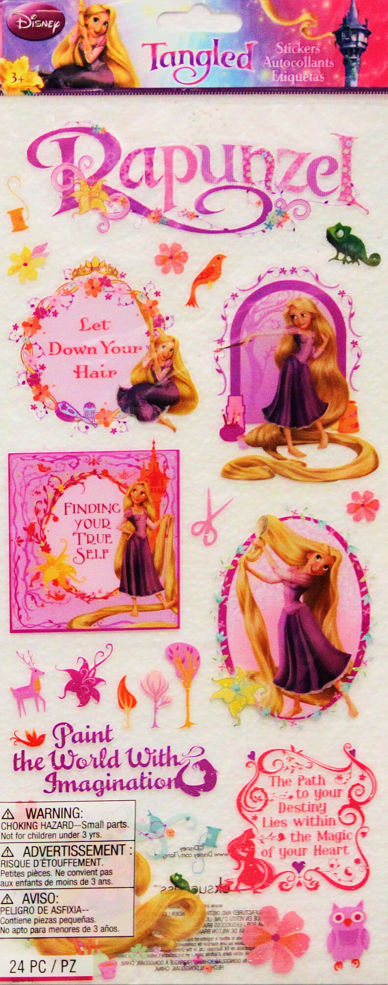 Disney Rapunzel Clear &#x26; Glitter Stickers