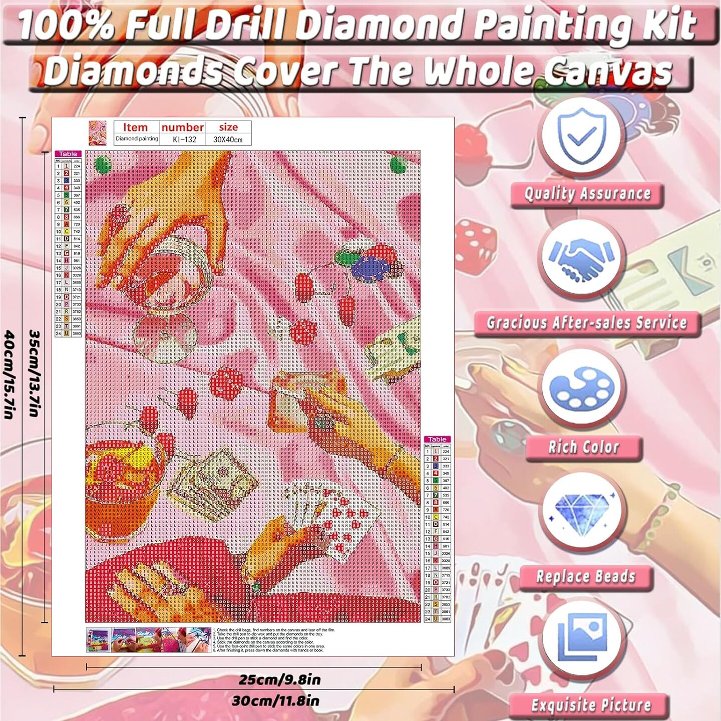 Pink Modern Diamond Painting Kits, 5D Diamond Painting Kits for Adults, Diamond Art Diamond Dots Round Full Drill Diamonds Diamond Art Kits Crafts for Wall Decor and Gifts (12x16in)