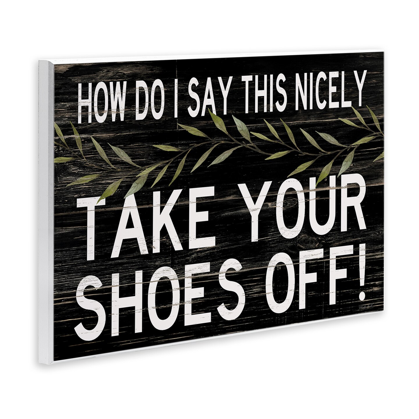 Stupell Industries Funny Shoes Off Sign Wall Plaque Art