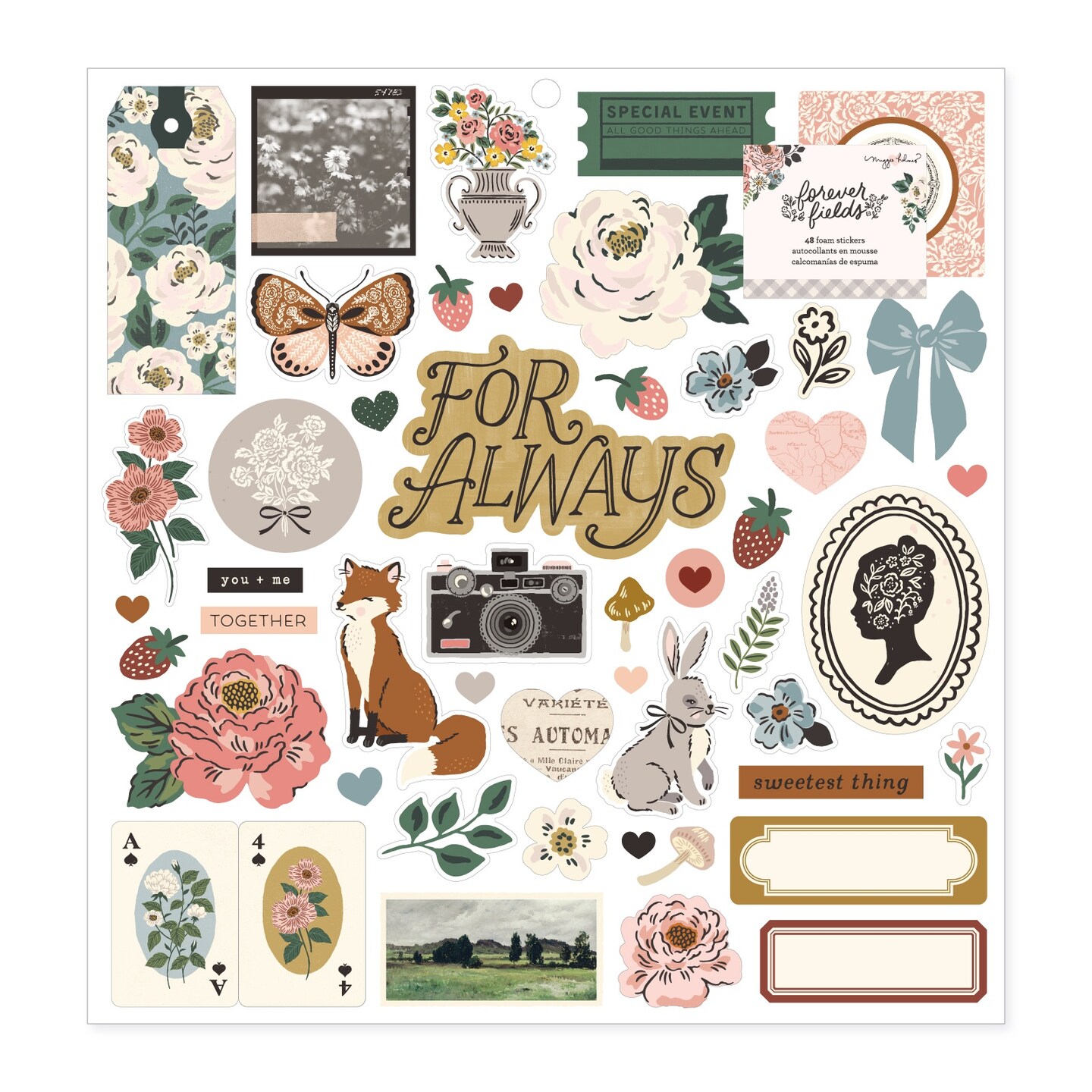 Maggie Holmes Forever Fields Large Foam Stickers-48 Pieces