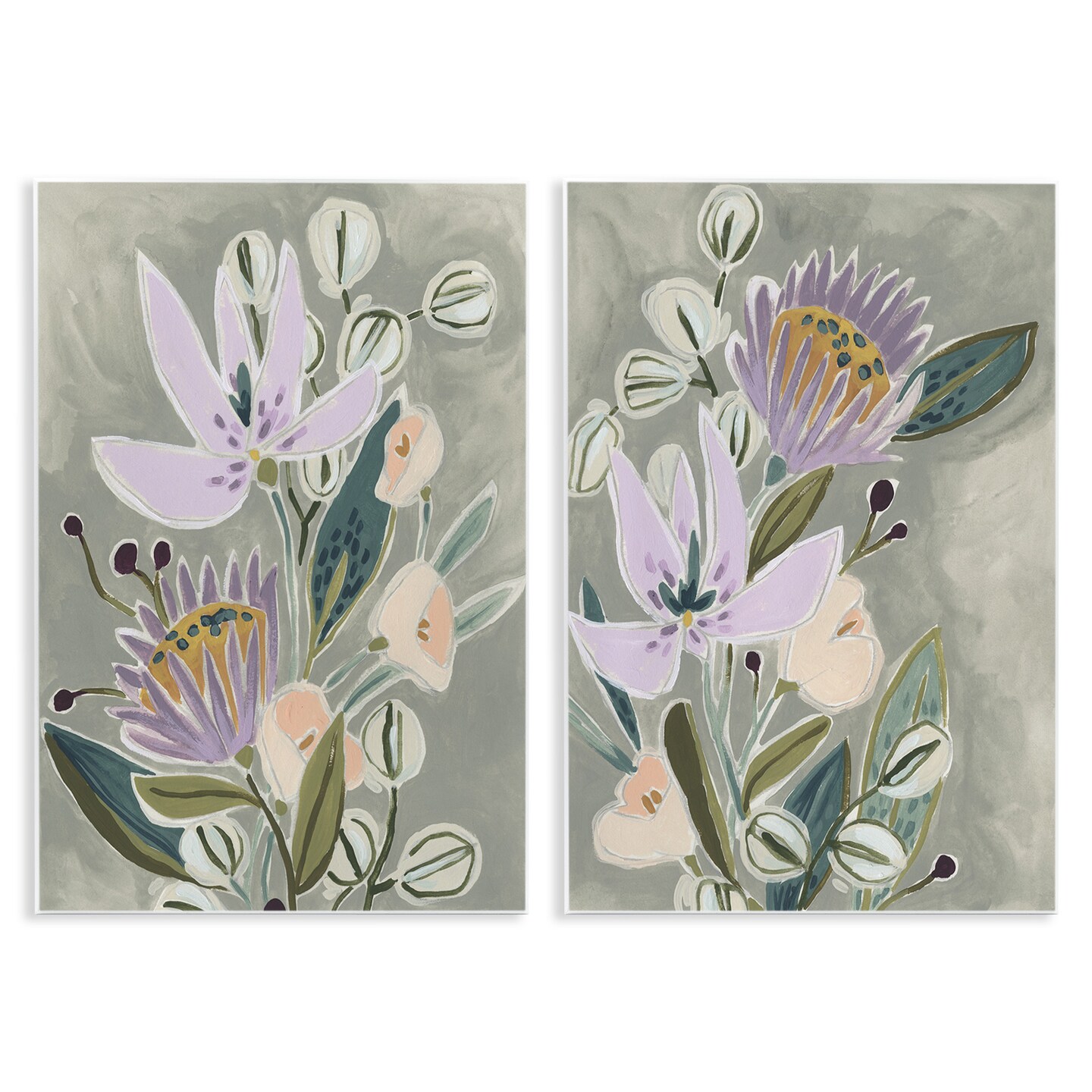 Stupell Industries Abstract Purple Floral Arrangement Wall Plaque Art