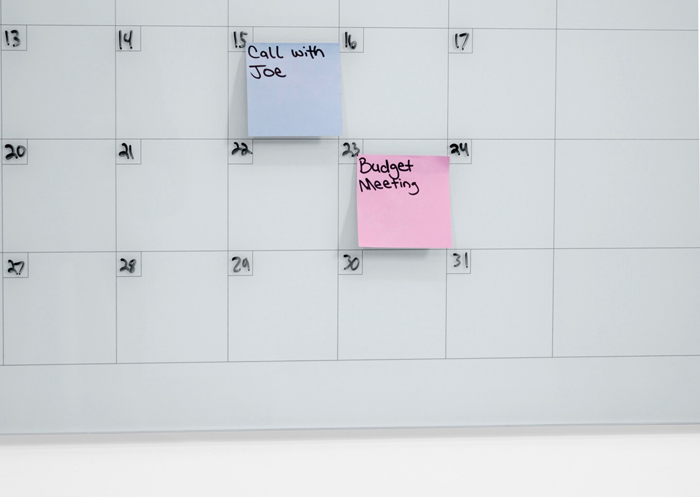 Audio-Visual Direct Magnetic Calendar Glass Dry Erase Board Set - Monthly Planner