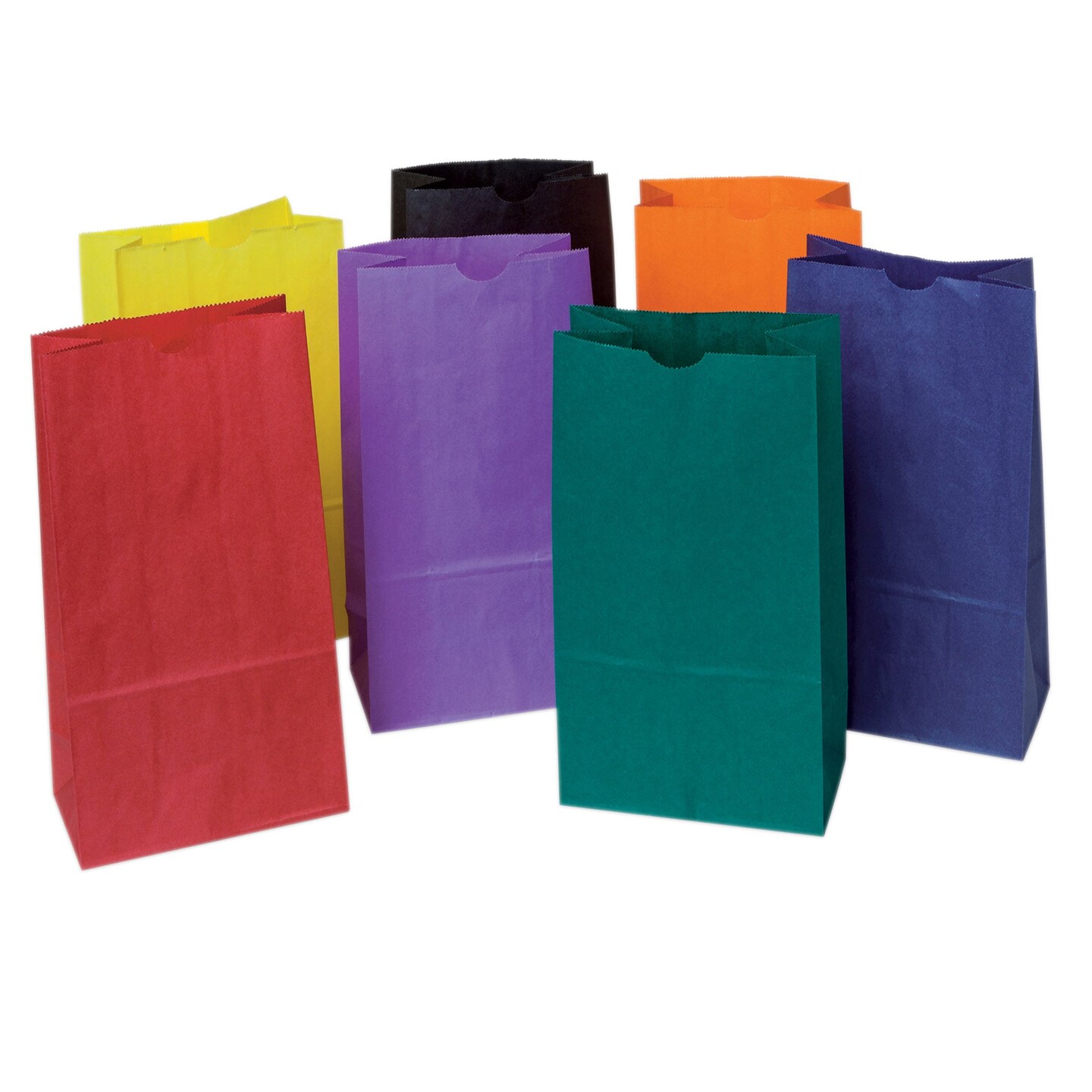 Kraft Bag, Assorted Bright Colors, 6" x 3-5/8" x 11", 28 Bags