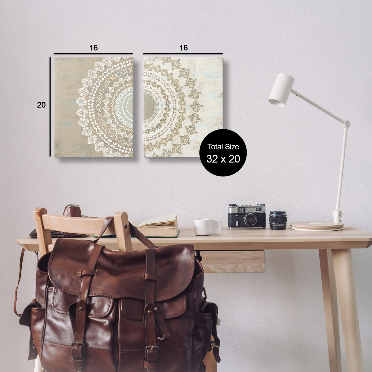 Stupell Industries Rustic Mandala Boho Pattern Canvas Wall Art