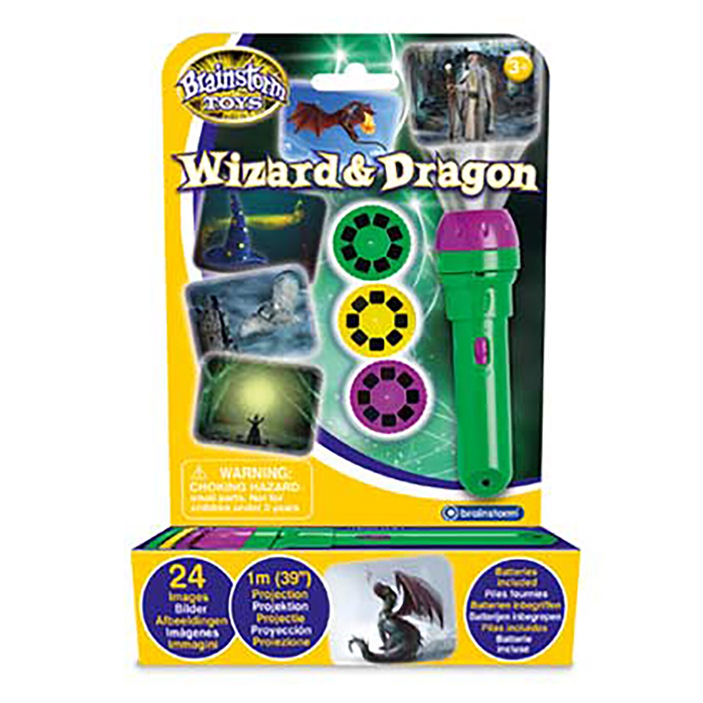 Brainstorm Toys Wizard and Dragon Children&#x27;s Flashlight and Projector Toy