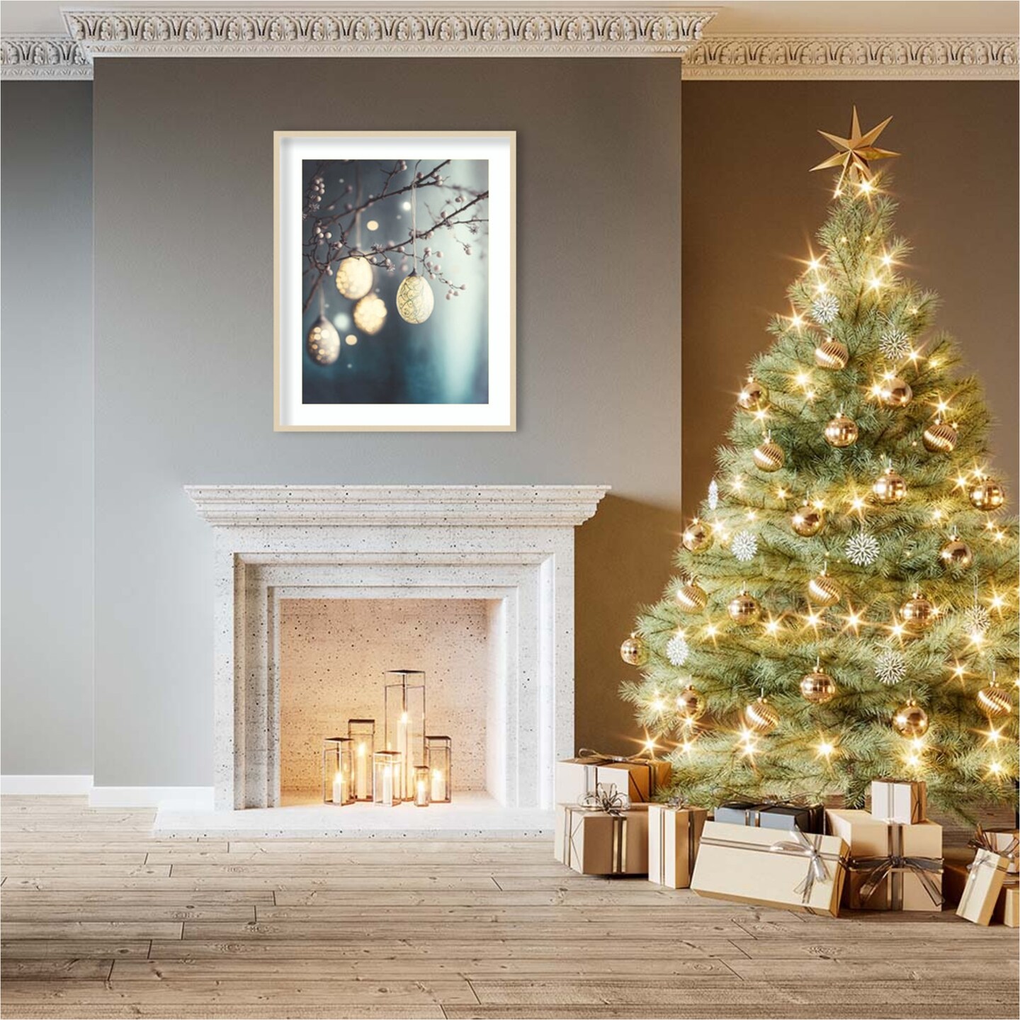 Beautiful Easter Eggs by Treechild Wood Framed Wall Art Print