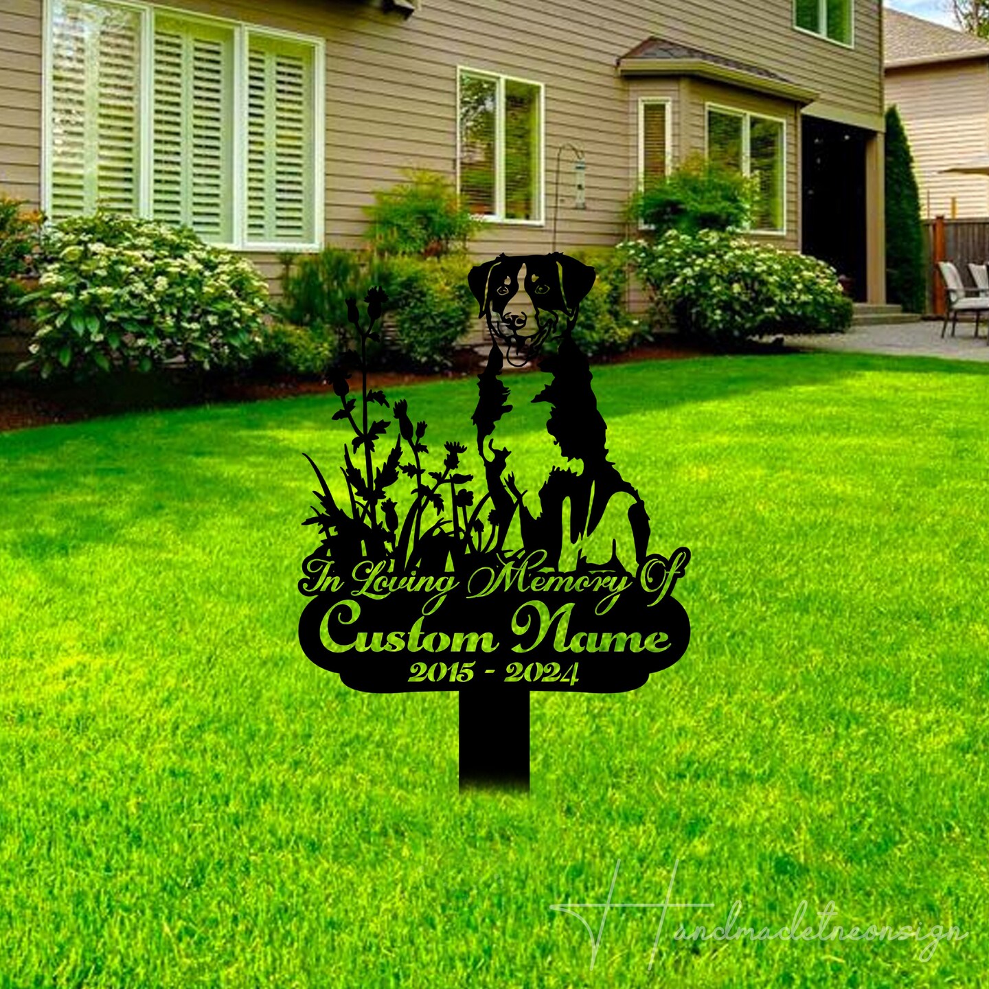 Custom Appenzeller Sennenhund Dog Memorial Stake, Pet Grave