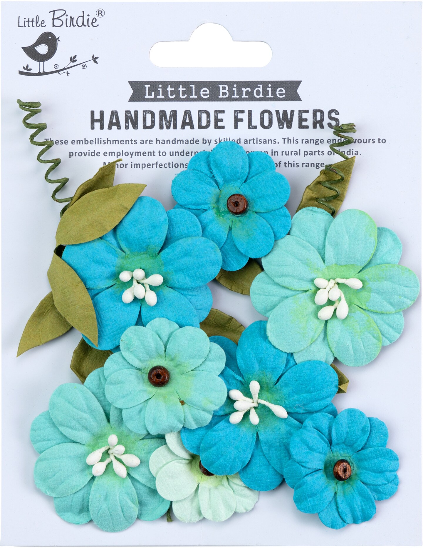 Little Birdie Fiorella Paper Flowers 12/Pkg