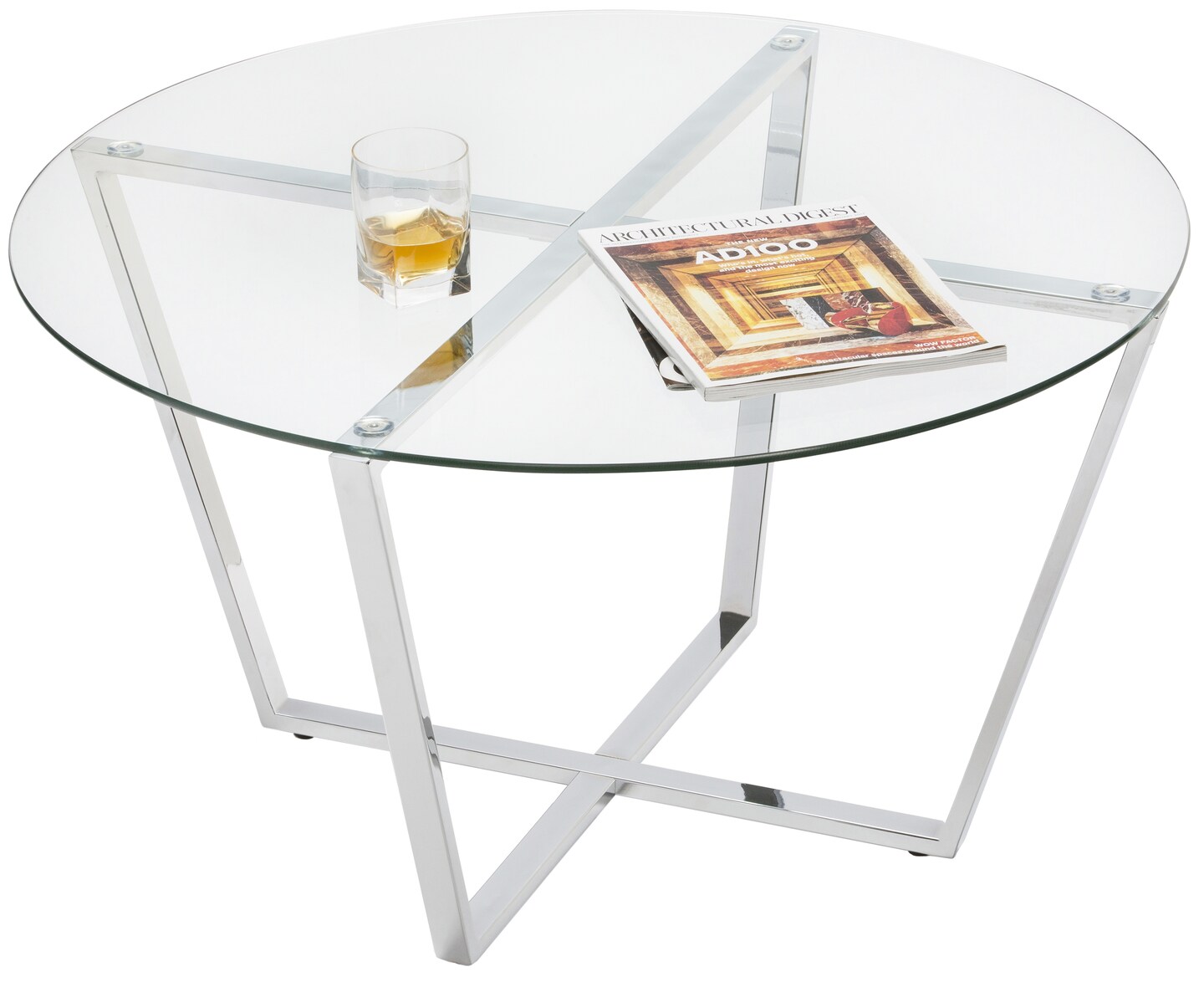 Mango Steam Round Metro Glass Coffee Table