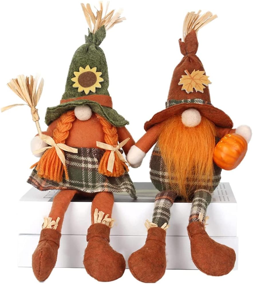 Thanksgiving Decorations, Thanksgiving Gifts, Autumn Harvest Decor for Home, Scarecrow Gnomes Plush, and Adorable Couples Ornaments