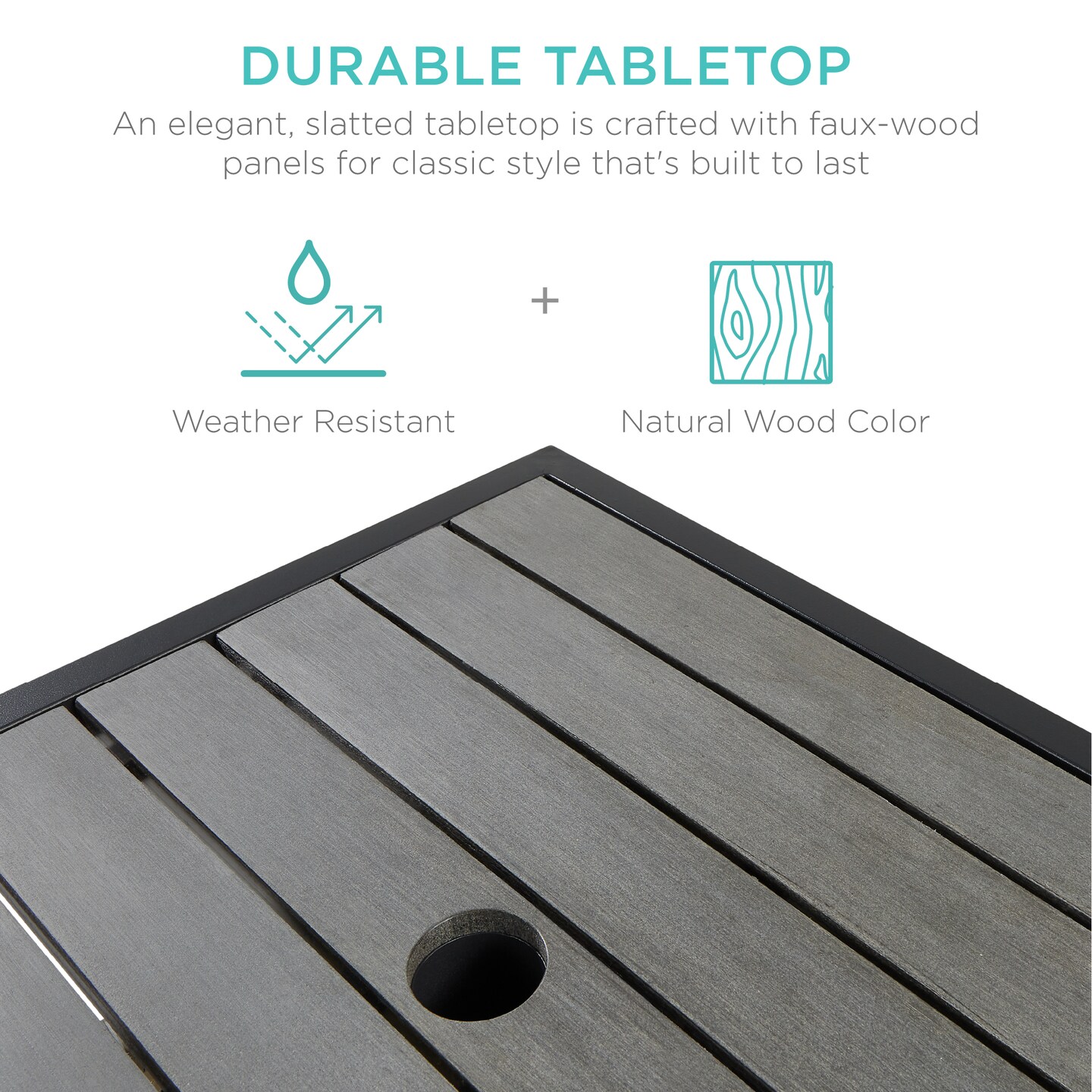 Best Choice Products Wicker Rattan Patio Side Table Outdoor Furniture for Garden, Pool, Deck w/ Umbrella Hole