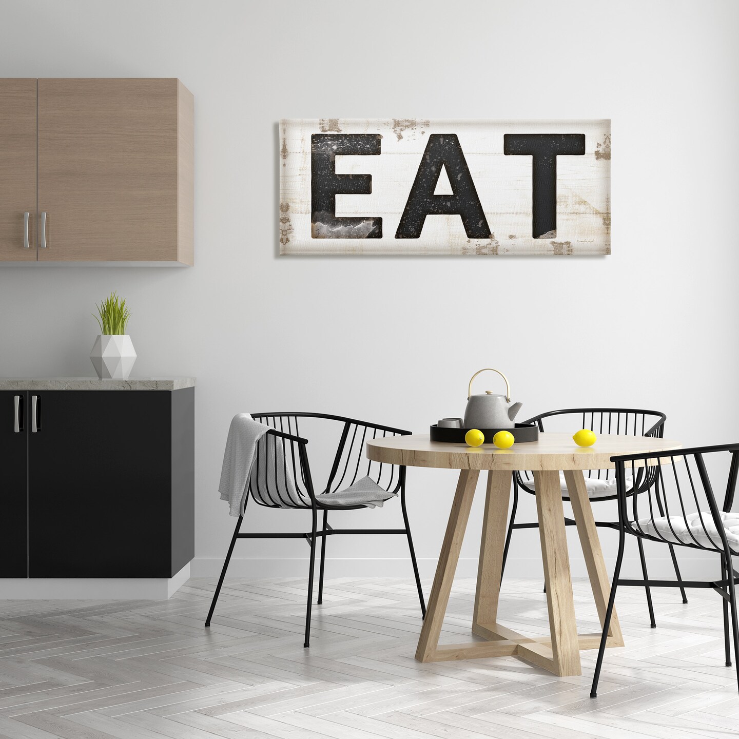 Stupell Industries Eat Typography Vintage Sign Canvas Wall Art