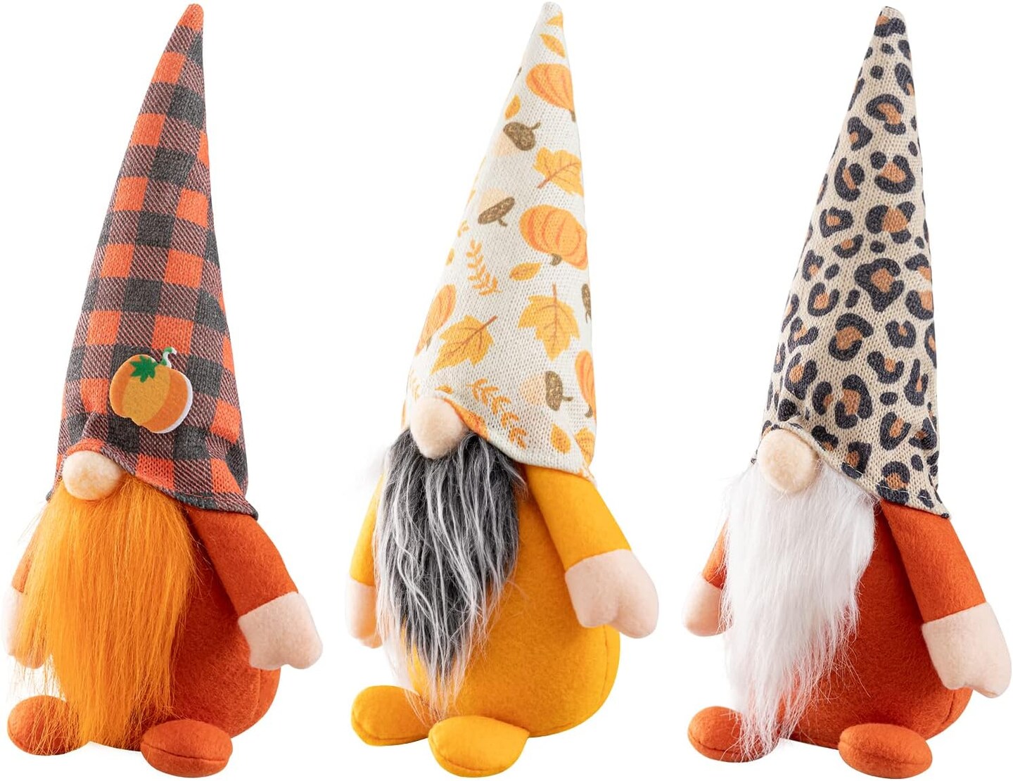 Autumn Décor: 3 Pieces Plush Gnomes Elf, 15.4-Inch Fall Gnomes Thanksgiving Decorations, Fall Farmhouse Decor, Fall Home Decorations