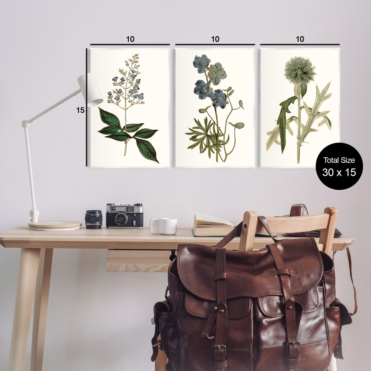 Stupell Industries Vintage Botanical Flowers on Beige Wall Plaque Art