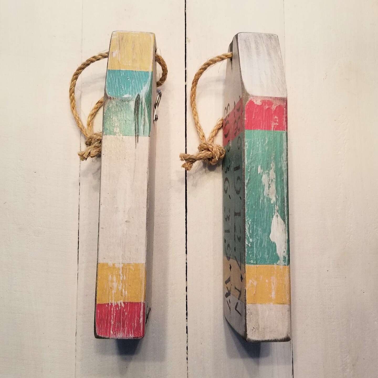 Custom hand painted Buoys, House Number or Year and GPS 2x4 buoy