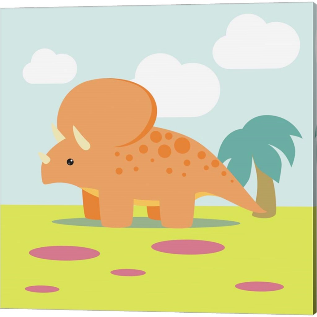 Lil T rex Lil Trixie by Malia Rodrigues 14&#x22; x 14&#x22; Canvas Wall Art (Set of 2)
