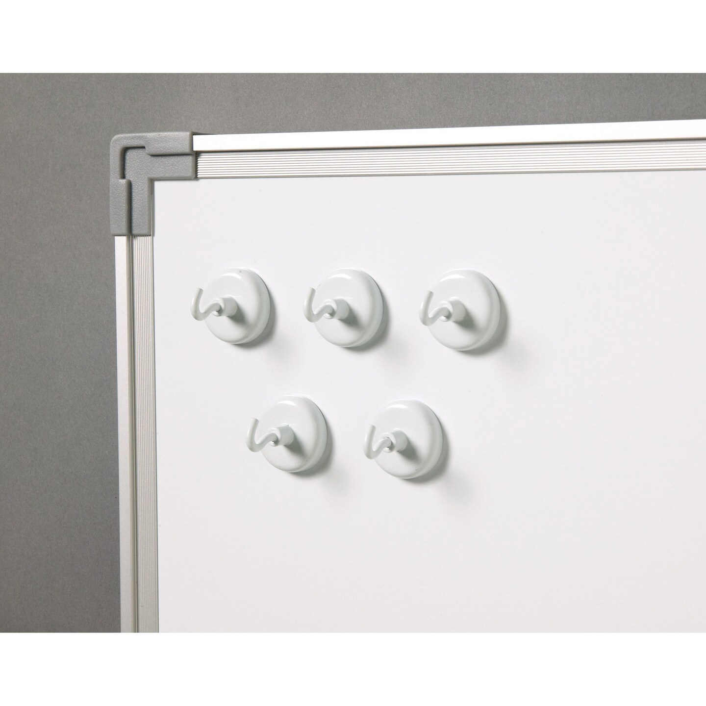 Magnetic Hooks, White, Pack of 5