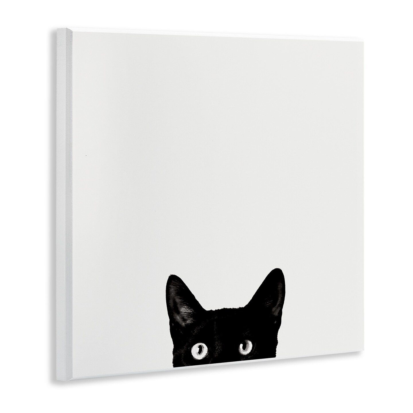 Stupell Industries Black Cat Peeking From Below Wall Plaque Art