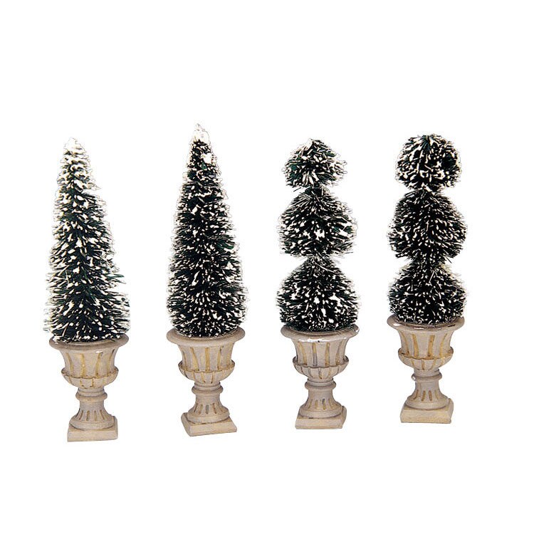 LEMAX Cone-Shaped &#x26; Sculpted Topiaries, set of 4 #34965