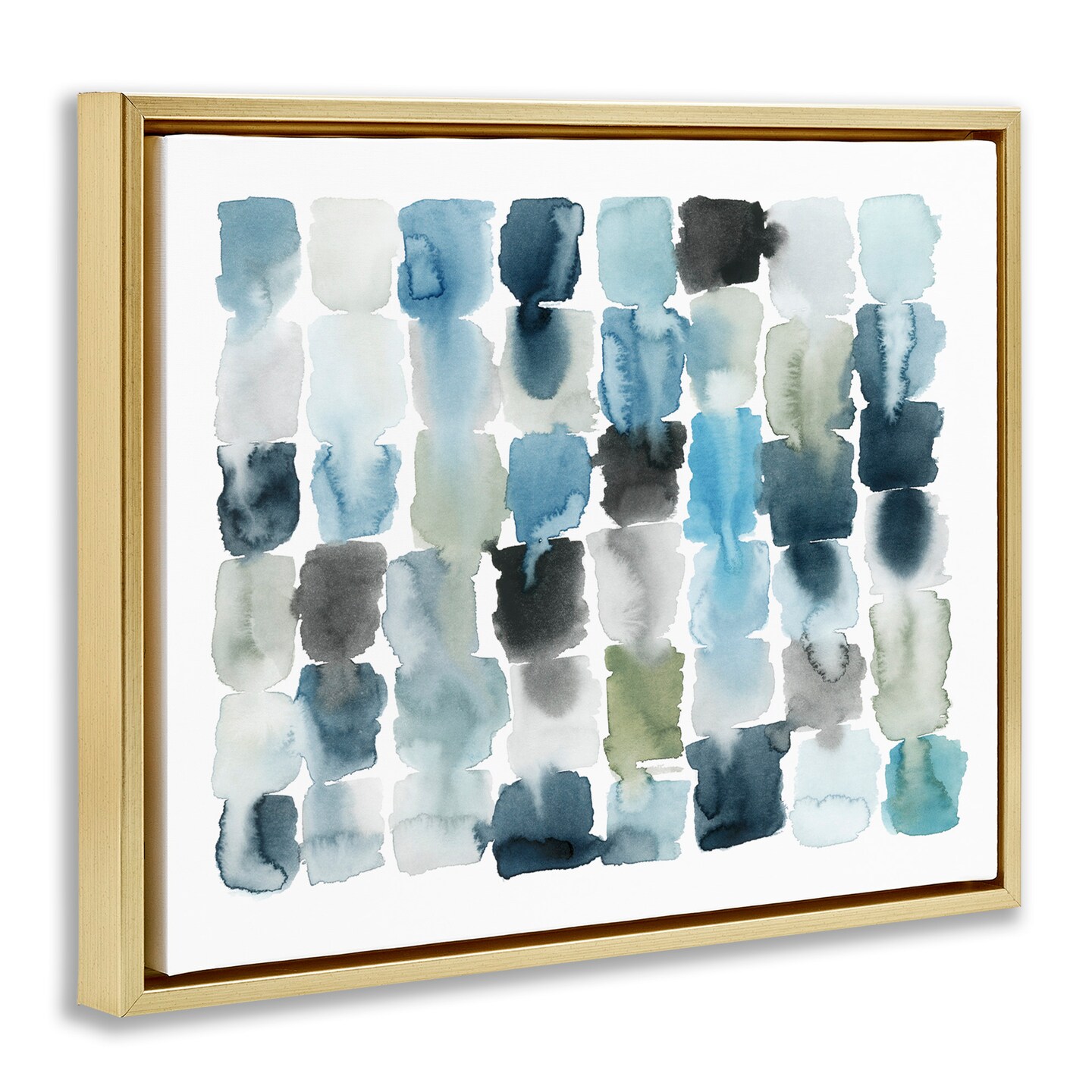 Stupell Industries Ocean Inspired Abstract Tiles Framed Floater Canvas Wall Art