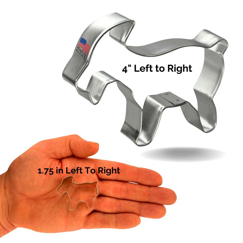 Goat Cookie Cutter 2 Pc Set. USA Tin Plate Steel - By CookieCutter.Com